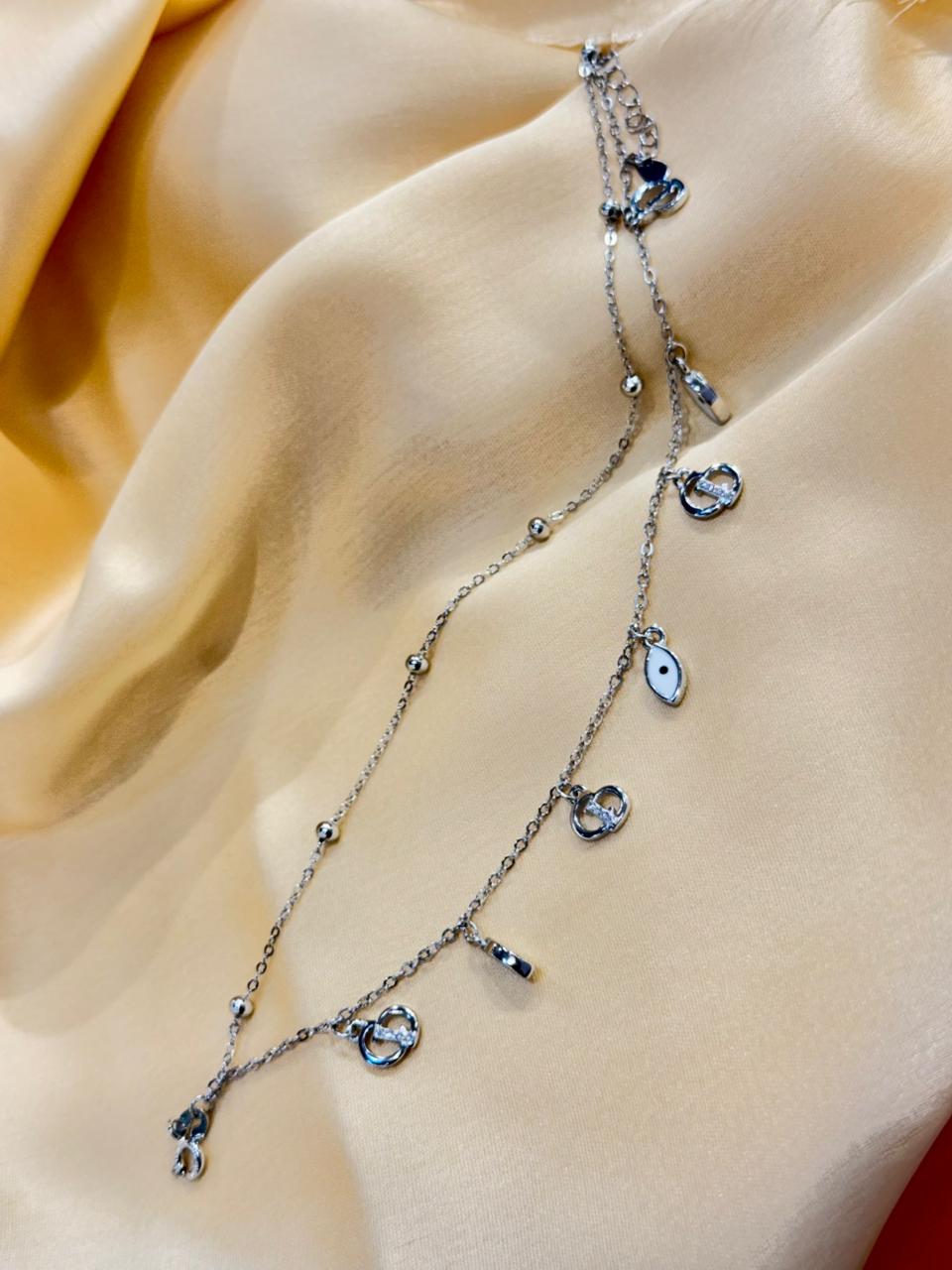 925 Silver Evil Eye Charm Bracelet